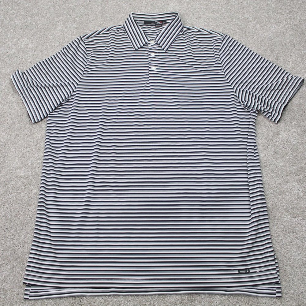 RLX‎ Ralph Lauren Polo Shirt Men's XL Black/White/Gray Short Sleeve Pullover